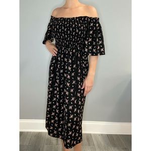 TOPSHOP Floral Off The Shoulder Dress size 6